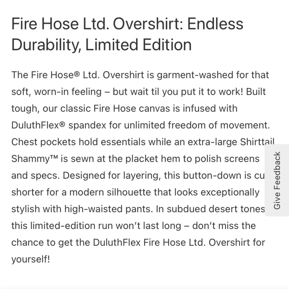 DULUTHFLEX FIRE HOSE LTD UNTUCKED OVERSHIRT SIZE LARGE IN CIDER - Picture 7 of 15
